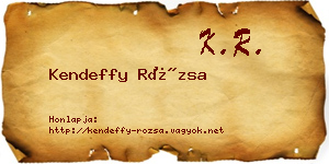 Kendeffy Rózsa névjegykártya