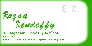 rozsa kendeffy business card